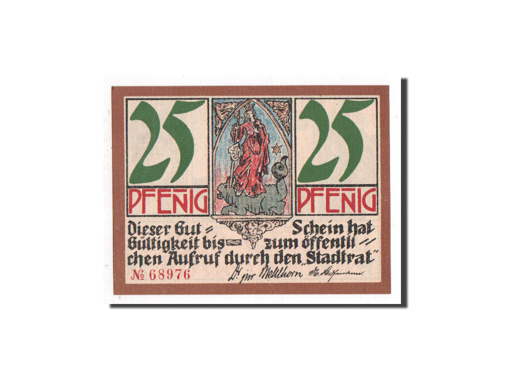 Banknote, Germany, Kahla, 25 Pfennig, personnage, 1921, Undated, UNC(65-70)