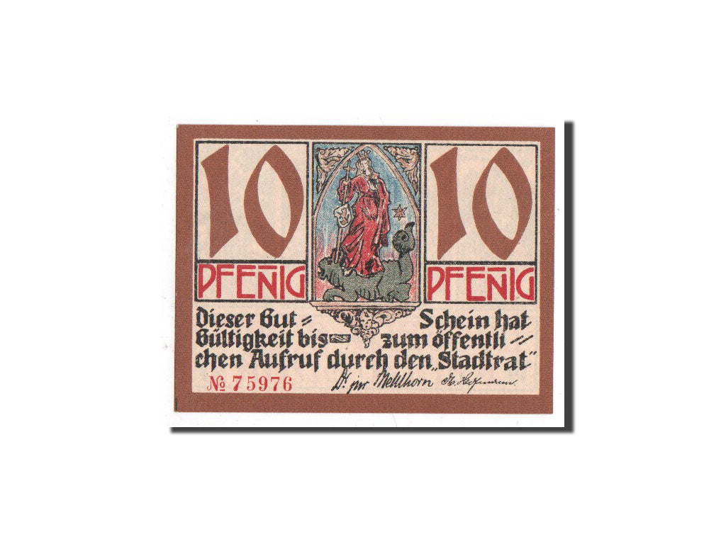 Banknote, Germany, Kahla, 10 Pfennig, personnage, 1921, Undated, UNC(65-70)