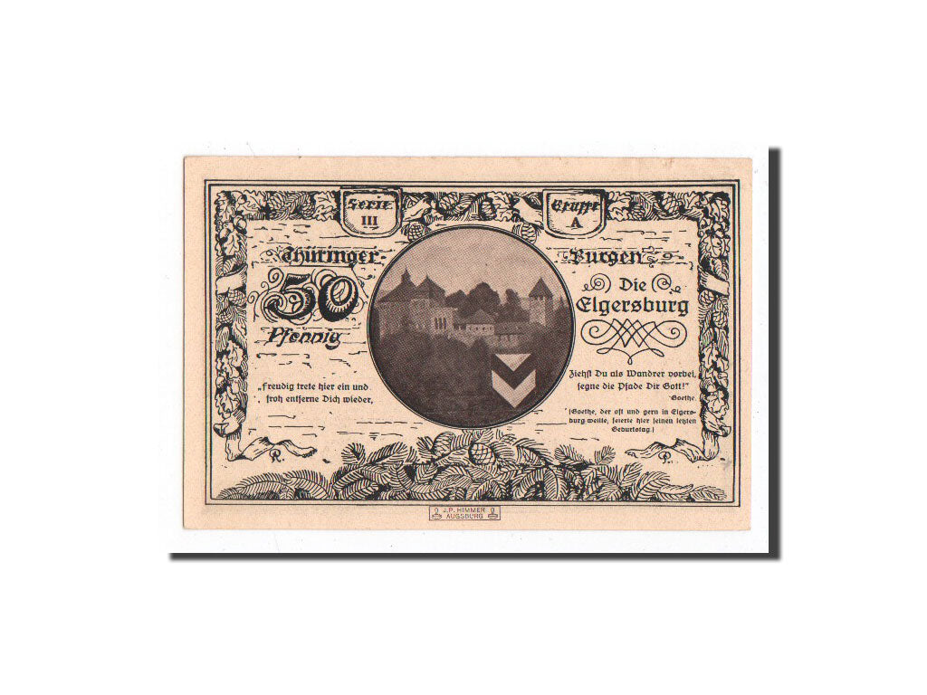 Banknote, Germany, Kahla, 50 Pfennig, chateau 2, 1921, 1921-06-15, UNC(65-70)
