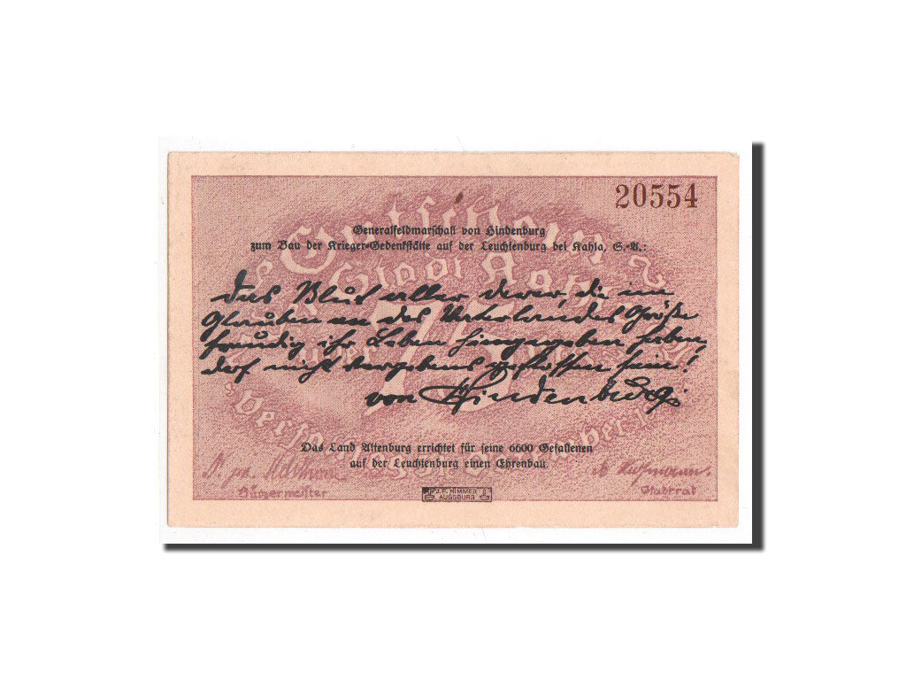 Banknote, Germany, Kahla, 75 Pfennig, château, O.D, Undated, UNC(65-70)