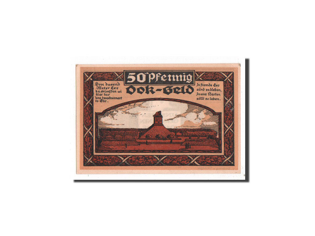 Banknote, Germany, Stellingen Gemeinde, 50 Pfennig, Monument, 1920, 1920-10-01