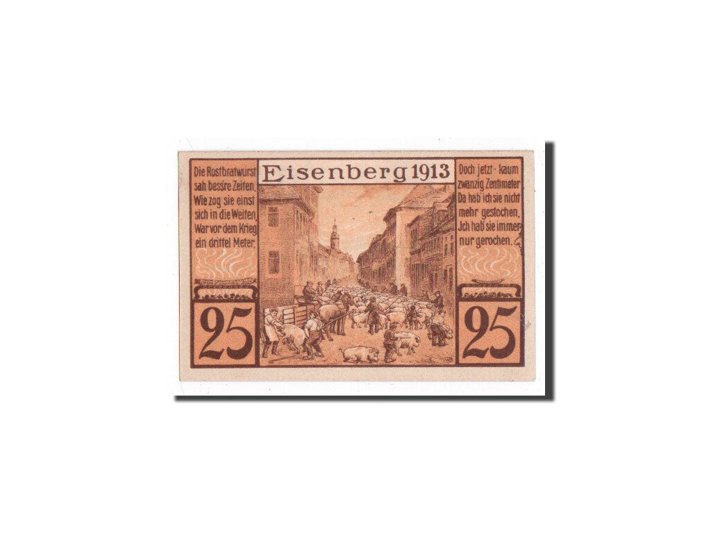 Banknote, Germany, Eisenberg Stadt, 25 Pfennig, paysan, 1921, Undated