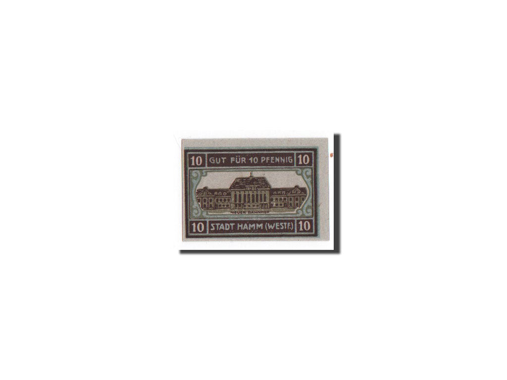 Banknote, Germany, Hamm, 10 Pfennig, château, 1920, 1920-05-18, UNC(65-70)