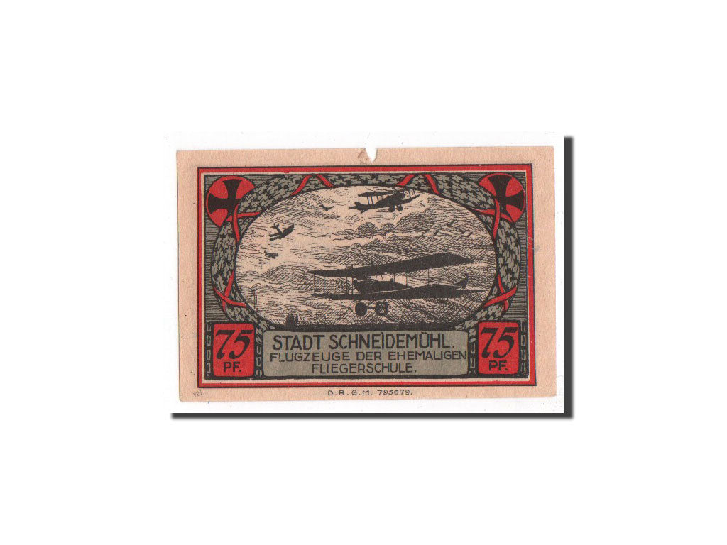 Banknote, Germany, Schneidemuhl, 75 Pfennig, avion, O.D, Undated, UNC(64)