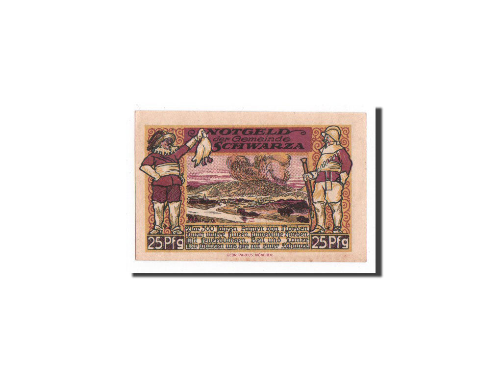 Banknote, Germany, Schwarza a.d. Saale, 25 Pfennig, chasseur, 1921, 1921-01-30