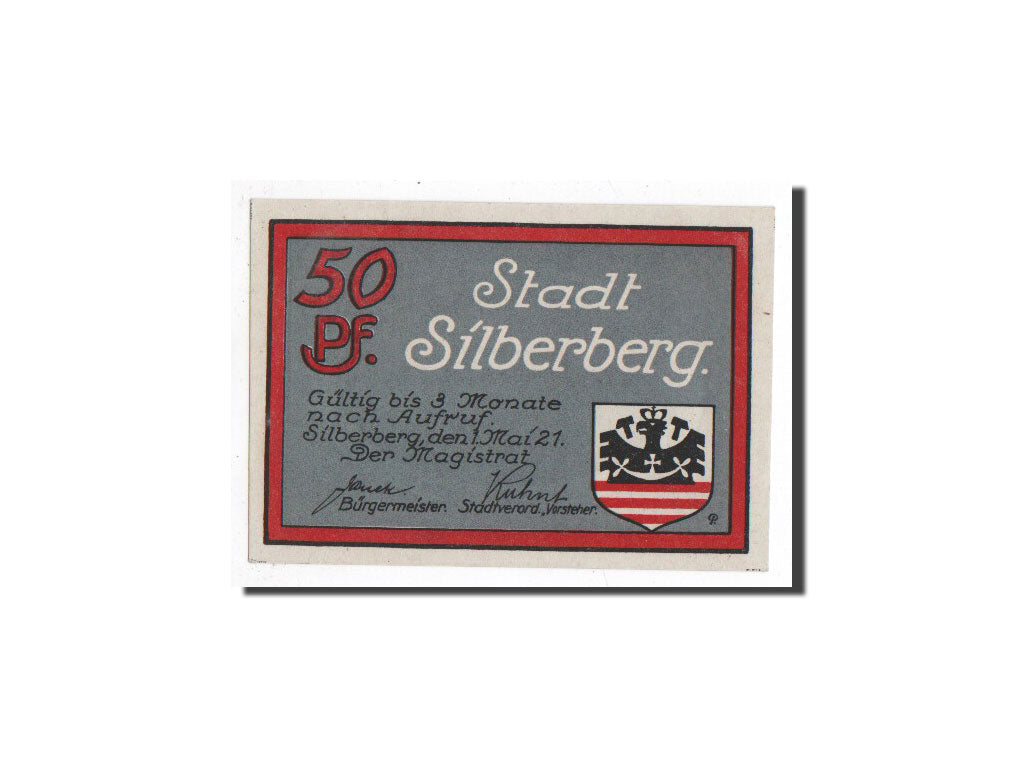 Banknote, Germany, Silberberg, 50 Pfennig, paysage, 1921, 1921-05-01