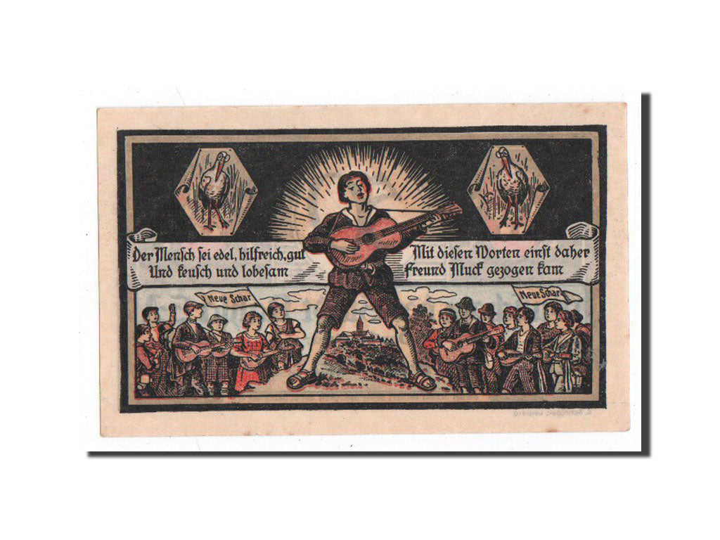 Banknote, Germany, Kahla, 50 Pfennig, personnage, 1921, 1921-08-15, UNC(65-70)