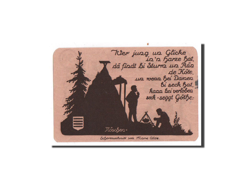 Billet, Allemagne, Noschenrode Gemeinde, 50 Pfennig, campeur, 1921, 1921-06-15