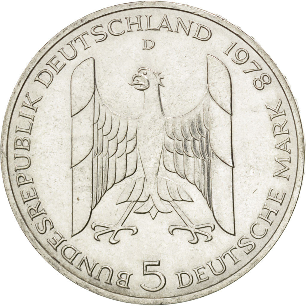 Coin, GERMANY - FEDERAL REPUBLIC, 5 Mark, 1978, Munich, Germany, AU(55-58)
