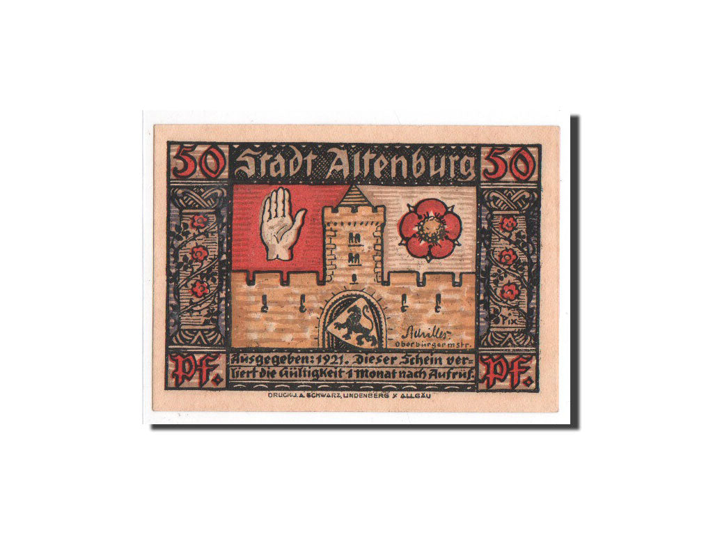 Banknote, Germany, Altenburg Stadt, 50 Pfennig, personnage 2, 1921, Undated