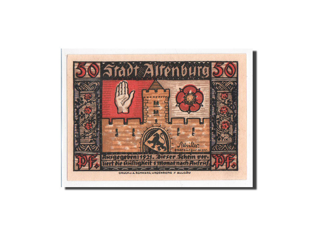 Banknote, Germany, Altenburg Stadt, 50 Pfennig, personnage 6, 1921, Undated