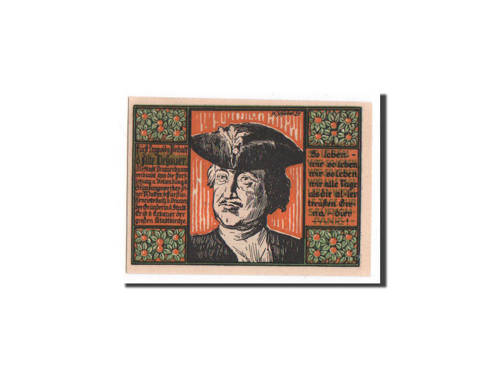 Banknote, Germany, Oranienbaum, 50 Pfennig, portrait, O.D, Undated, UNC(65-70)