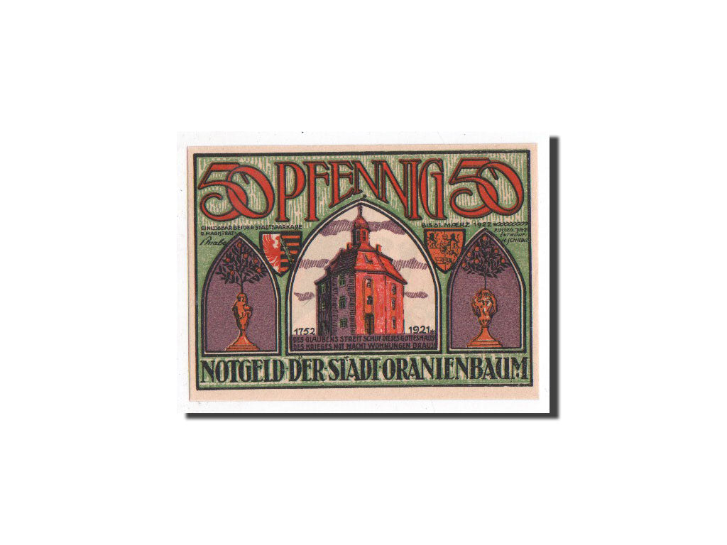 Banknote, Germany, Oranienbaum, 50 Pfennig, portrait 1, O.D, Undated
