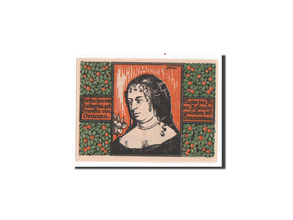 Banknote, Germany, Oranienbaum, 50 Pfennig, portrait 1, O.D, Undated