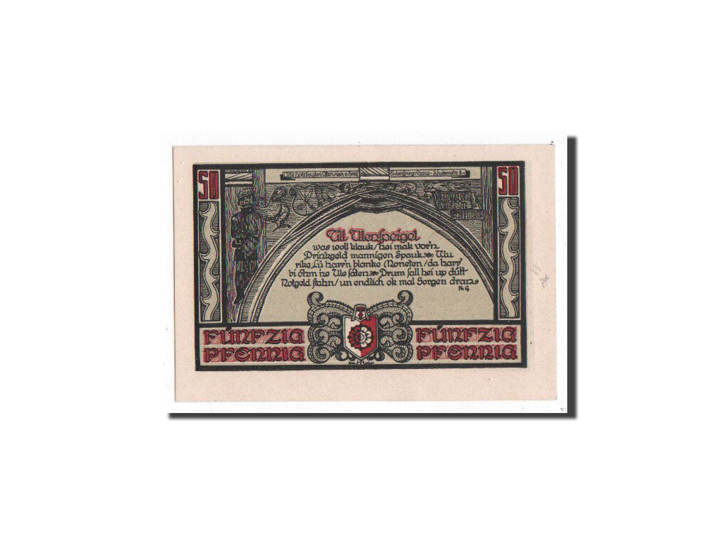 Billet, Allemagne, Osterwieck a. Harz Stadt, 50 Pfennig, Citation, 1921