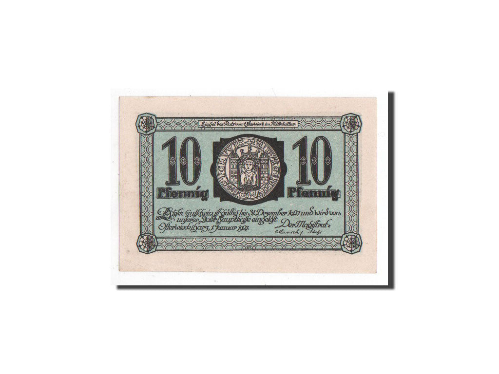 Banknote, Germany, Osterwieck a. Harz Stadt, 10 Pfennig, paysage, 1921