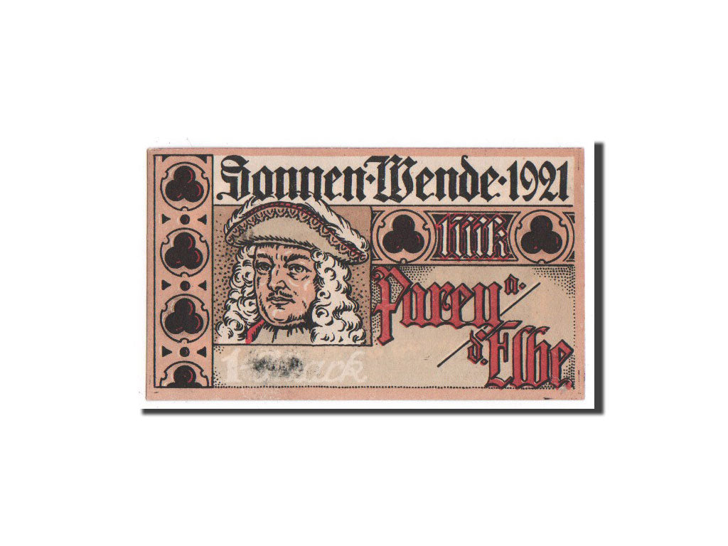 Banknote, Germany, Parey a.d Elbe, 1 Mark, personnage 1, 1921, Undated