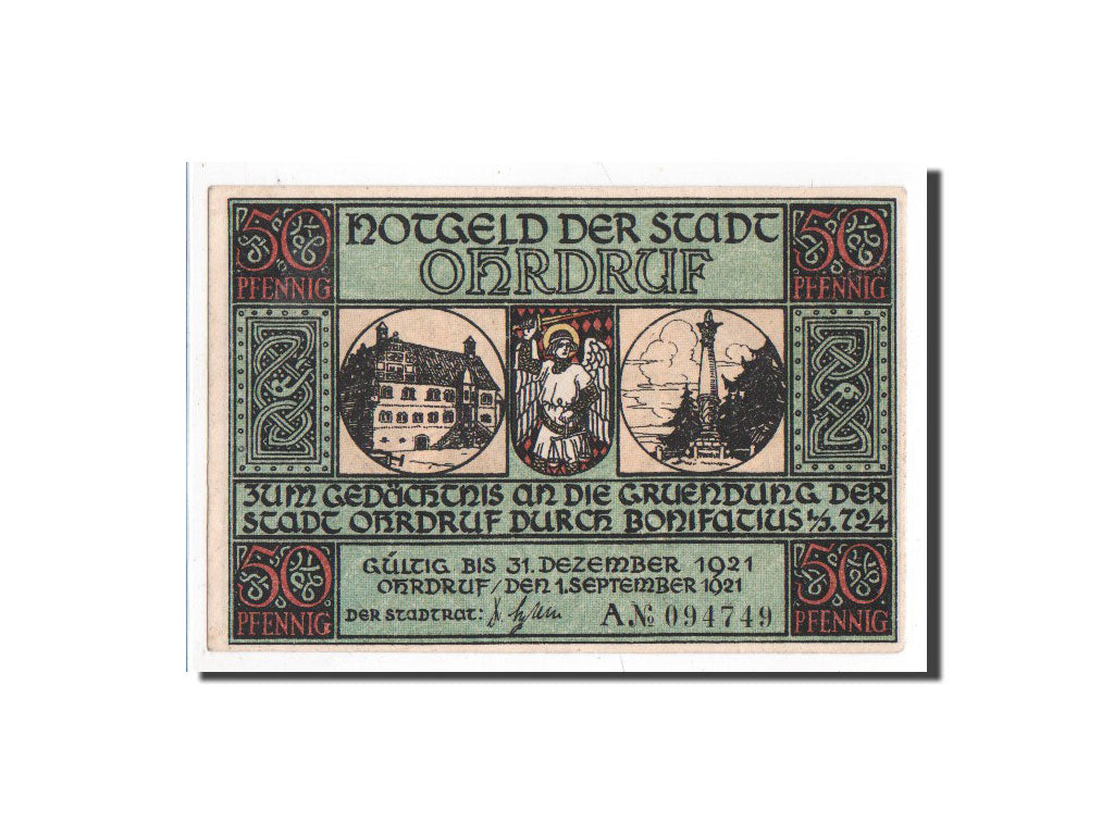 Banknote, Germany, Ohrdruf Stadt, 50 Pfennig, Prêtre, 1921, 1921-09-01