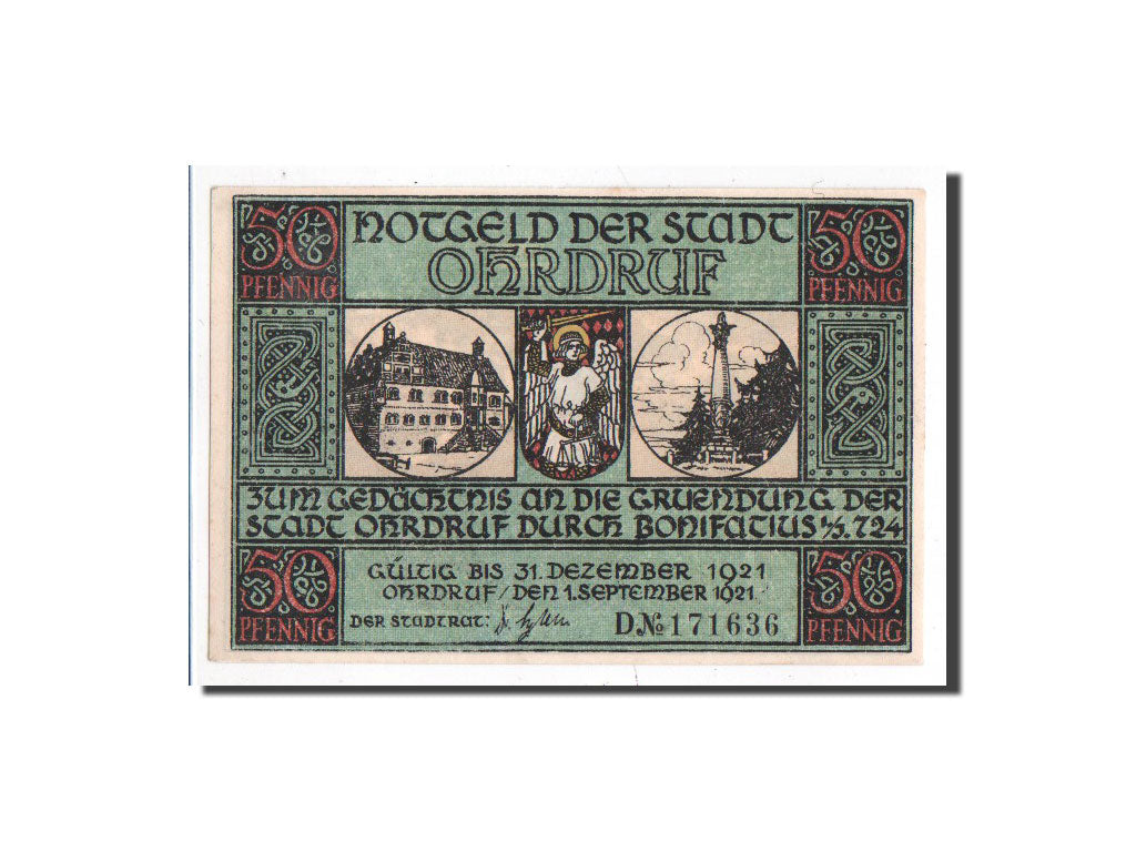 Banknote, Germany, Ohrdruf Stadt, 50 Pfennig, Prêtre 1, 1921, 1921-09-01