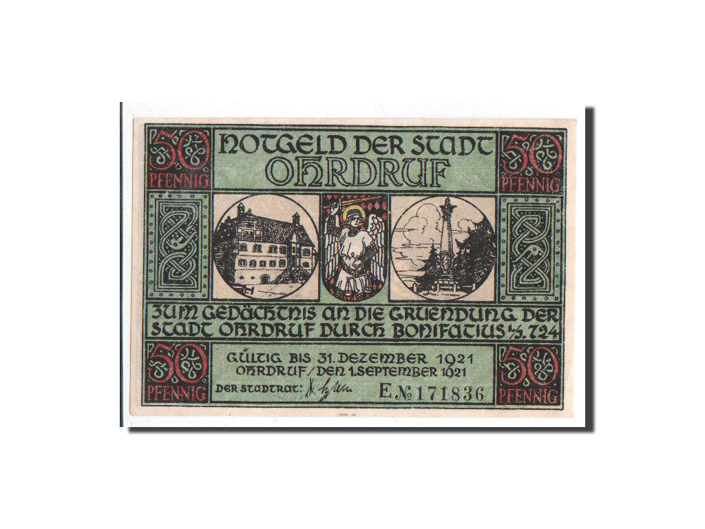 Banknote, Germany, Ohrdruf Stadt, 50 Pfennig, Prêtre 3, 1921, 1921-09-01