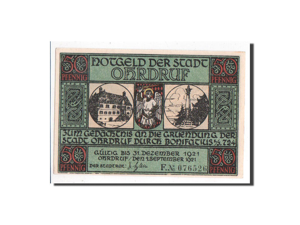 Banknote, Germany, Ohrdruf Stadt, 50 Pfennig, paysage, 1921, 1921-09-01