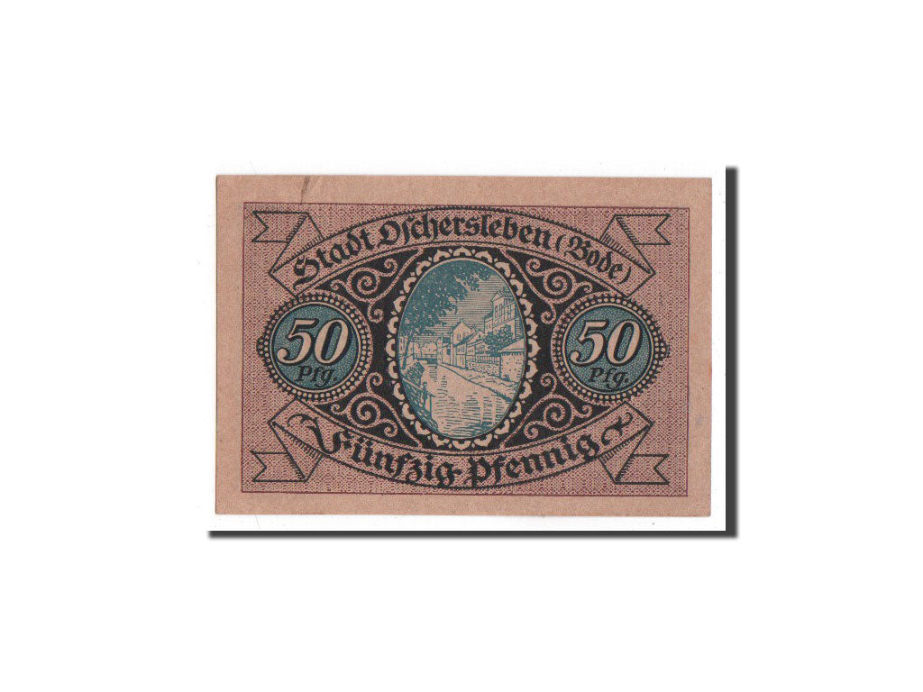 Banknote, Germany, Oschersleben a.Bode Stadt, 50 Pfennig, paysage, 1921