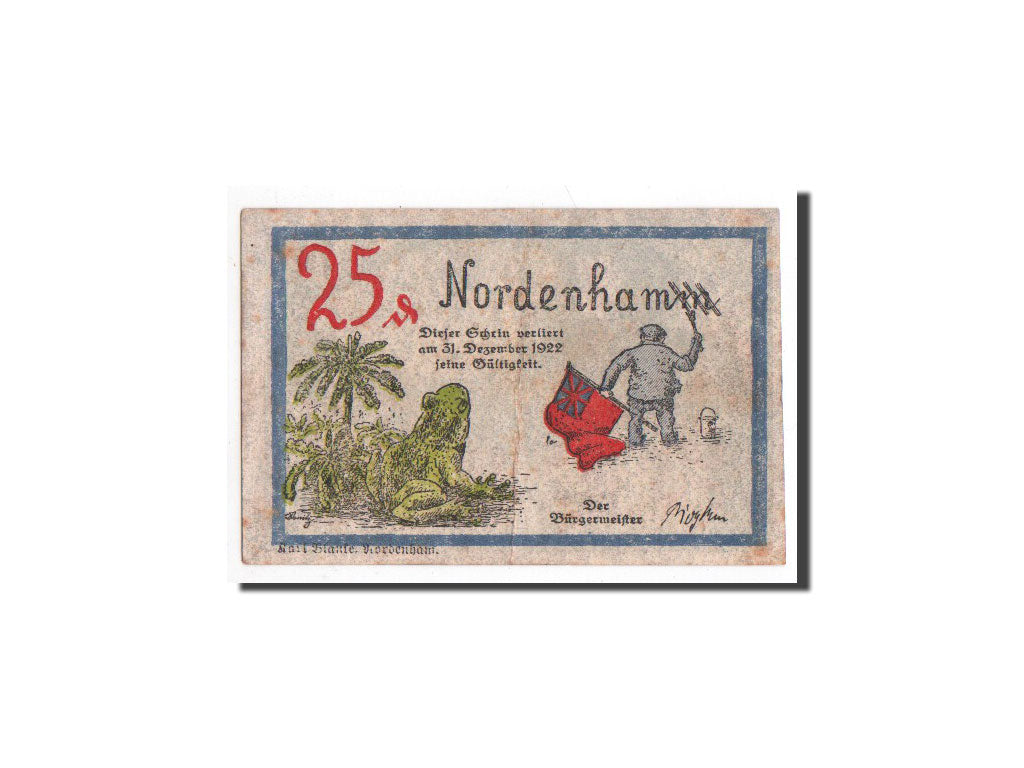 Banknote, Germany, Nordenham, 25 Pfennig, carte, O.D, Undated, UNC(65-70)