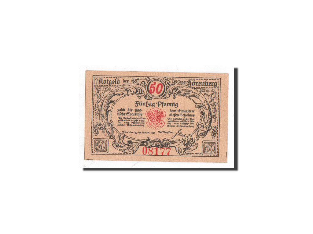 Banknote, Germany, Norenberg, 50 Pfennig, homard, 1921, 1921-10-18, UNC(65-70)