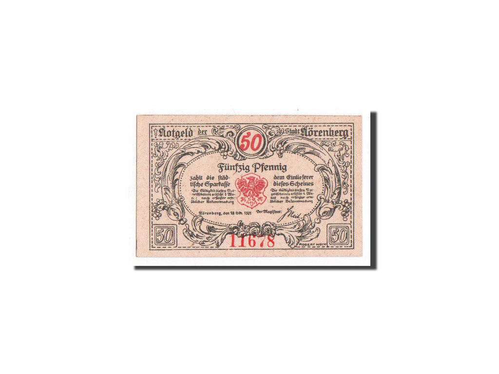 Banknote, Germany, Norenberg, 50 Pfennig, homard, 1921, 1921-10-18, UNC(65-70)