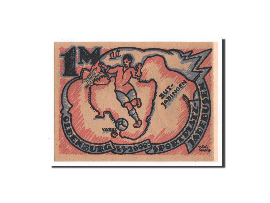 Banknote, Germany, Oldenburg, 1 Mark, personnage, 1922, 1922-05-21, UNC(65-70)