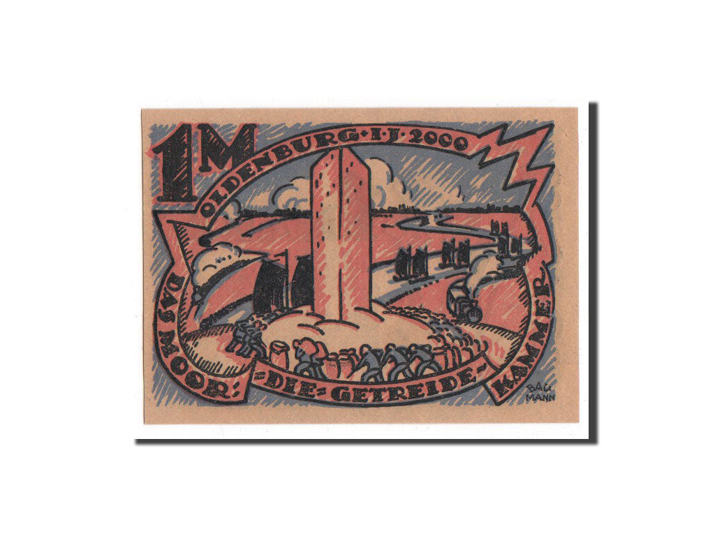 Banknote, Germany, Oldenburg, 1 Mark, paysage, 1922, 1922-05-21, UNC(65-70)