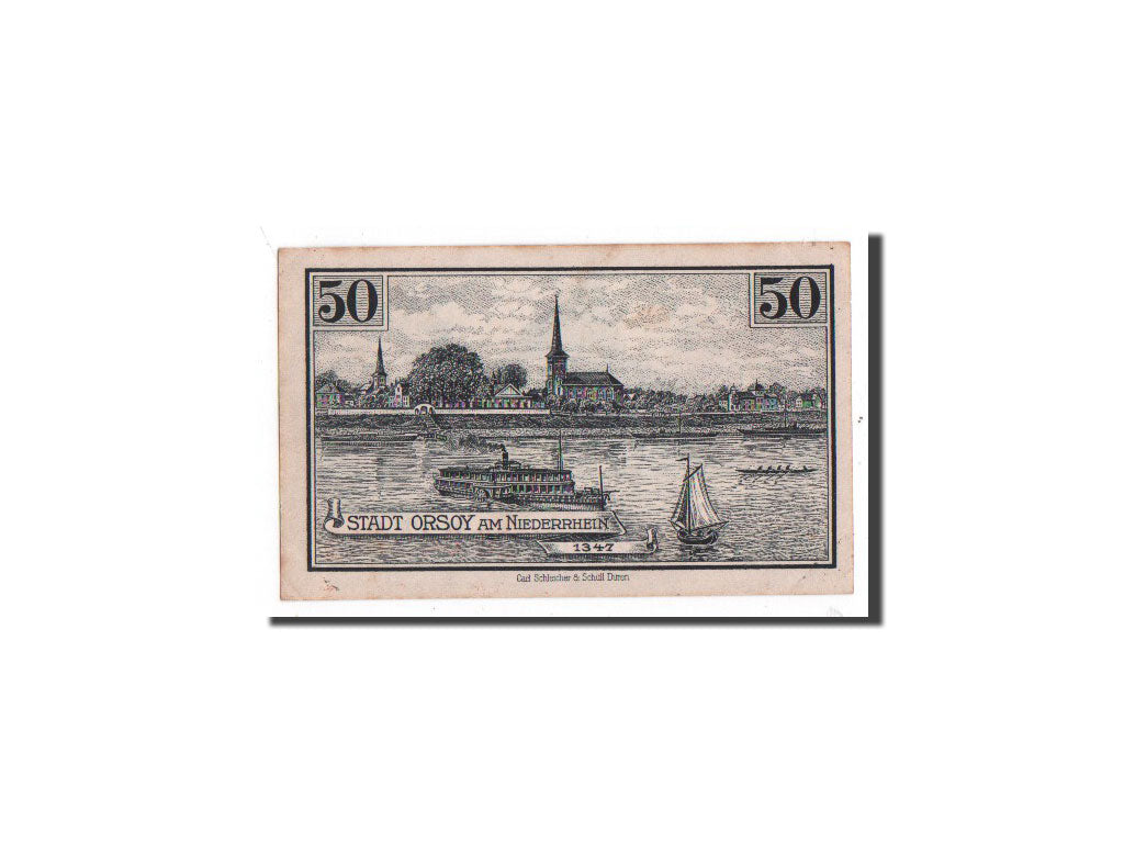 Banknote, Germany, Orsoy Stadt, 50 Pfennig, paysage, 1921, 1921-05-01