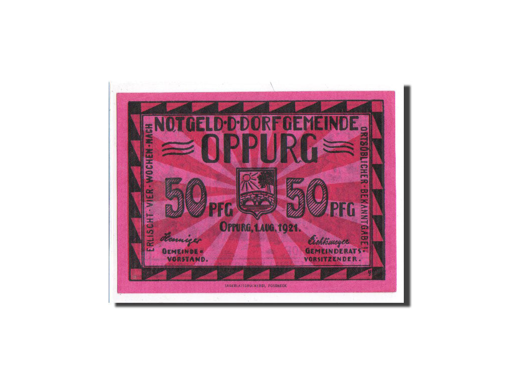 Banknote, Germany, Oppurg, 50 Pfennig, Maison, 1921, 1921-08-01, UNC(65-70)