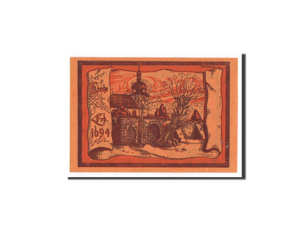 Banknote, Germany, Oppurg, 50 Pfennig, Eglise, 1921, 1921-08-01, UNC(65-70)