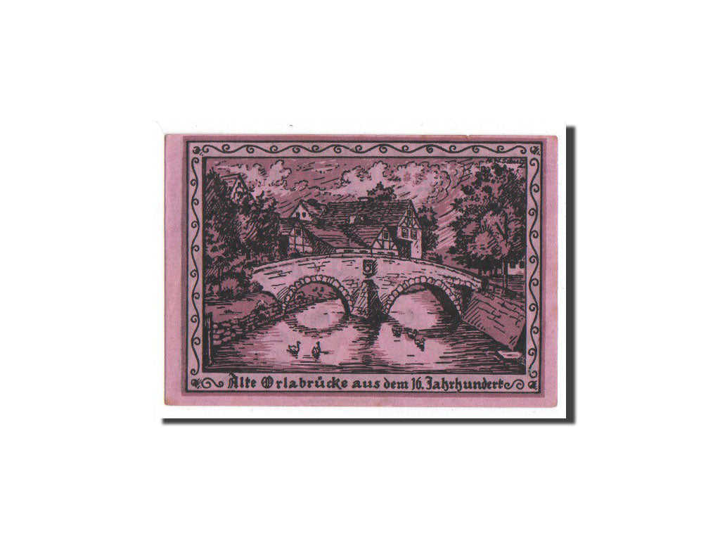 Banknote, Germany, Oppurg, 25 Pfennig, paysage, 1921, 1921-08-01, UNC(65-70)