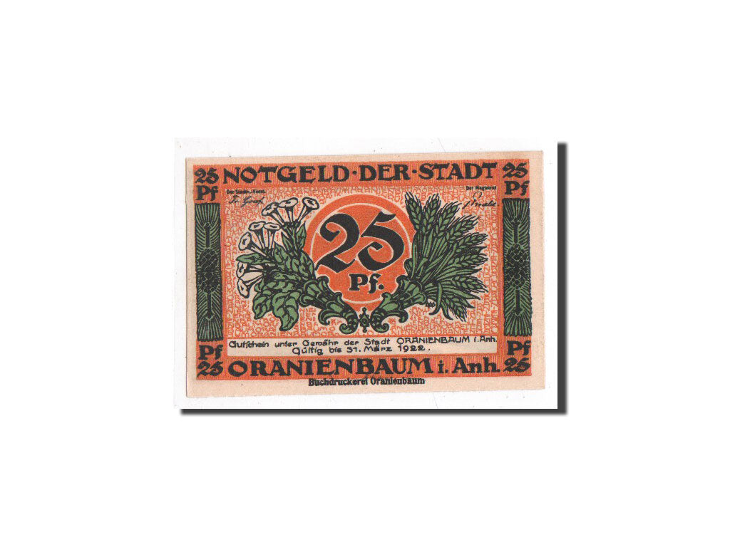 Banknote, Germany, Oranienbaum, 25 Pfennig, chateau 2, O.D, Undated, UNC(65-70)