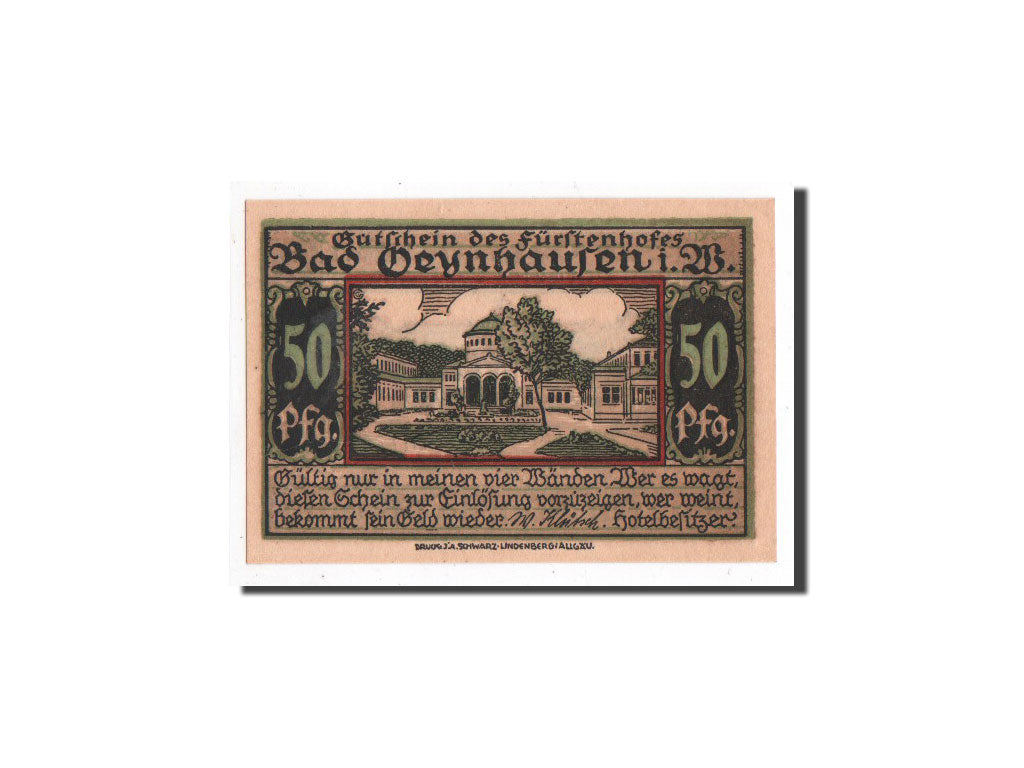 Banknote, Germany, Oeyhausen, 50 Pfennig, personnage, O.D, Undated, UNC(65-70)