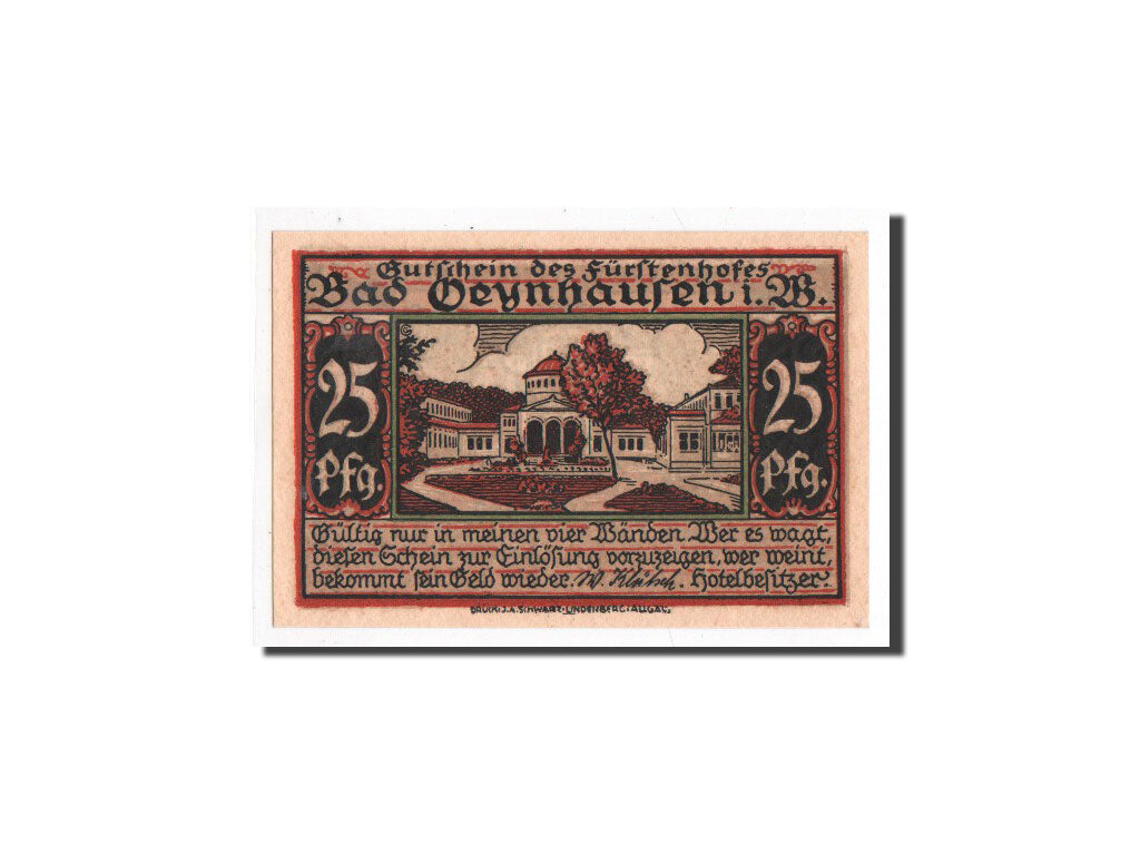 Banknote, Germany, Oeyhausen, 25 Pfennig, personnage, O.D, Undated, UNC(65-70)