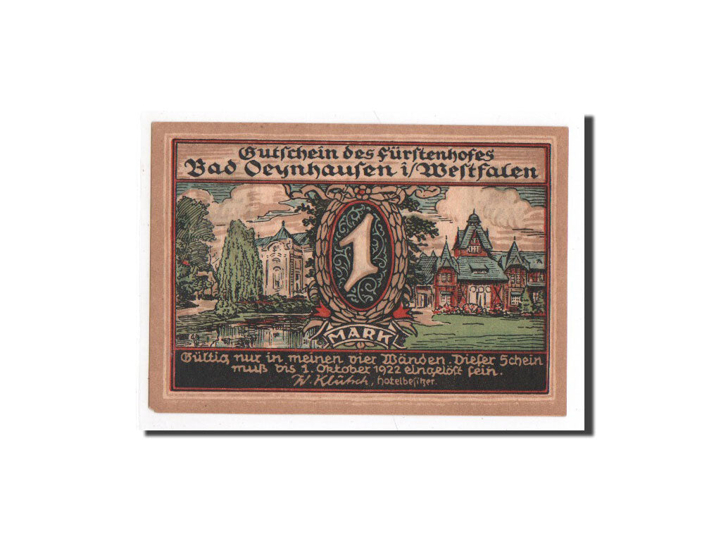 Banknote, Germany, Oeyhausen, 1 Mark, Batiment, O.D, Undated, UNC(65-70)