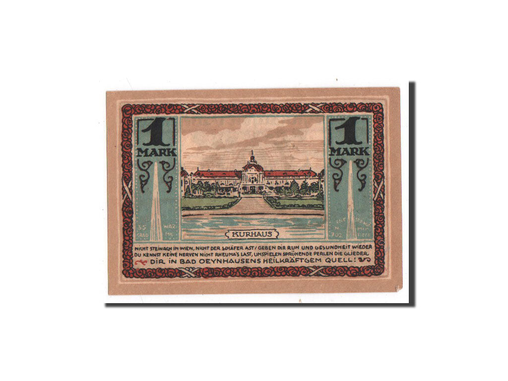 Banknote, Germany, Oeyhausen, 1 Mark, Batiment, O.D, Undated, UNC(65-70)