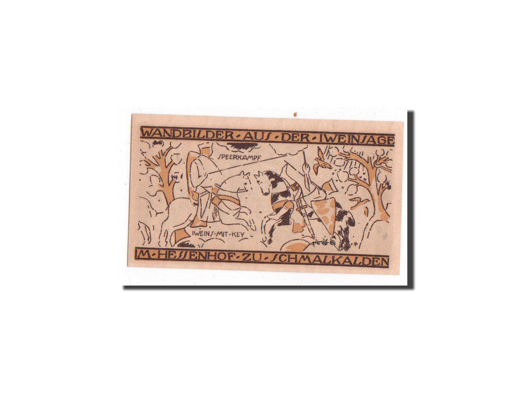 Banknote, Germany, Schmalkaden, 50 Pfennig, chevalier, 1921, 1921-07-01