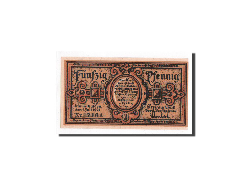 Banknote, Germany, Schmalkaden, 50 Pfennig, personnage, 1921, 1921-07-01