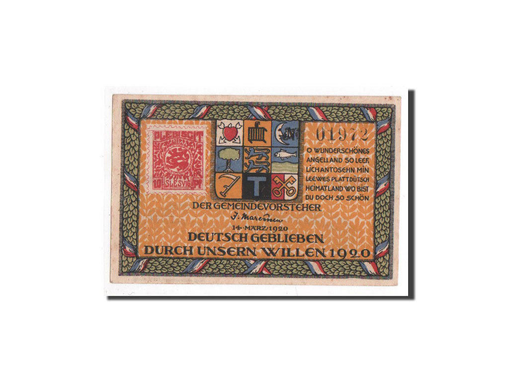 Banknote, Germany, Holnis, 1 Mark, paysage, 1920, 1920-03-14, UNC(65-70)
