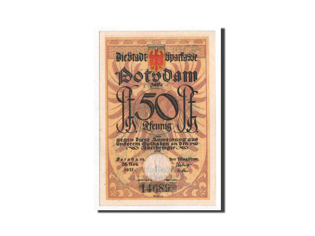 Banknote, Germany, Potsdam, 50 Pfennig, soldat 3, 1921, 1921-11-28, UNC(65-70)