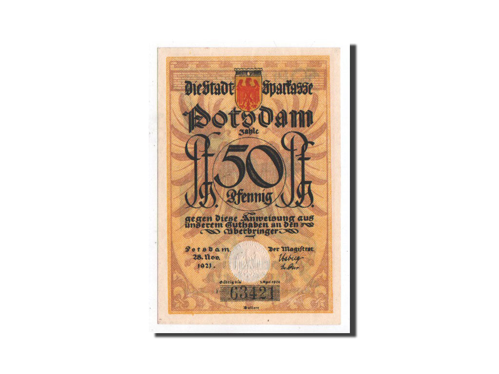 Banknote, Germany, Potsdam, 50 Pfennig, soldat 5, 1921, 1921-11-28, UNC(65-70)