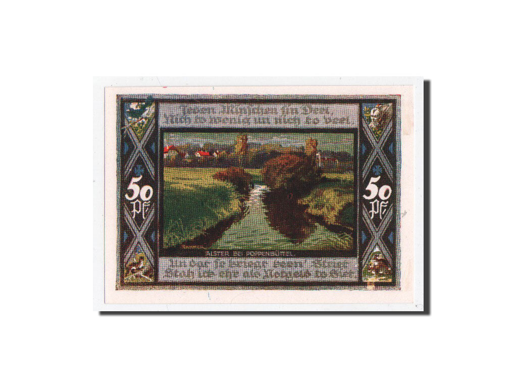 Banknote, Germany, Poppenbüttel, 50 Pfennig, paysage 9, 1921, 1921-07-01