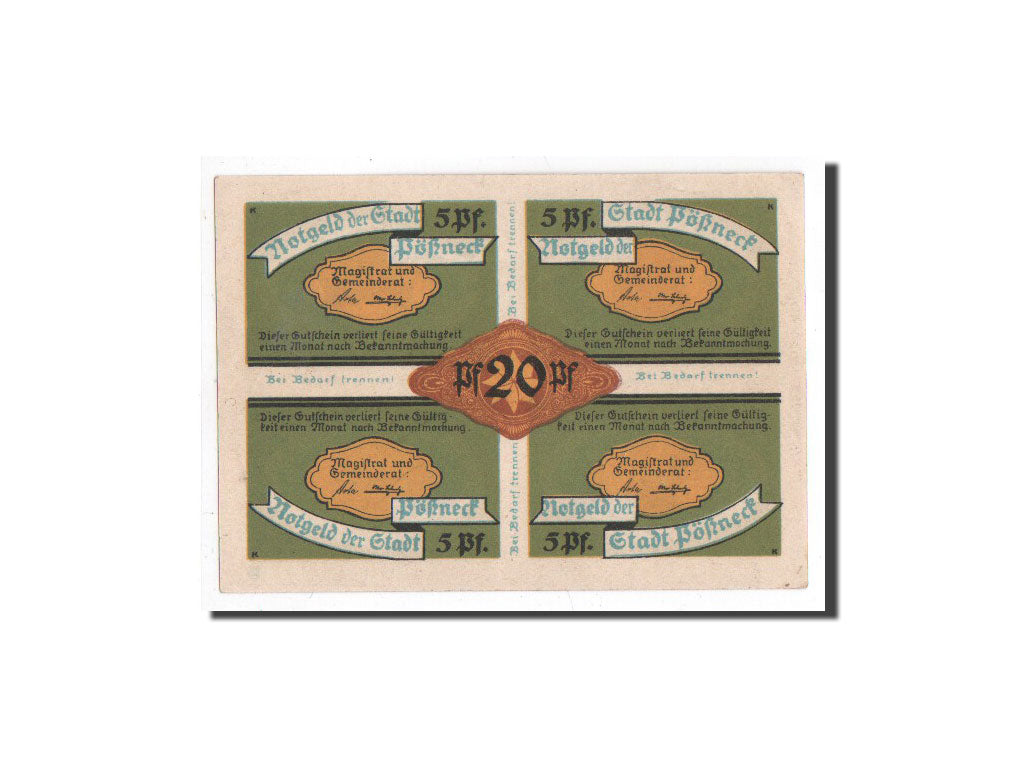 Banknote, Germany, Possneck, 20 Pfennig, Objet, O.D, Undated, UNC(65-70)