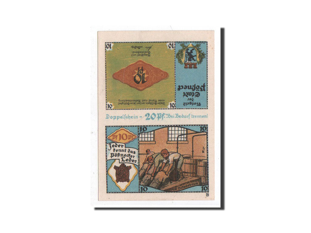 Banknote, Germany, Possneck, 20 Pfennig, personnage 1, O.D, Undated, UNC(65-70)