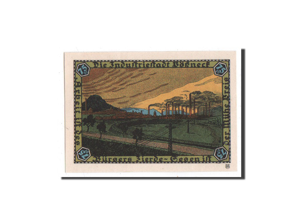 Biljet, Duitsland, Possneck, 75 Pfennig, paysage, O.D, Undated, NIEUW