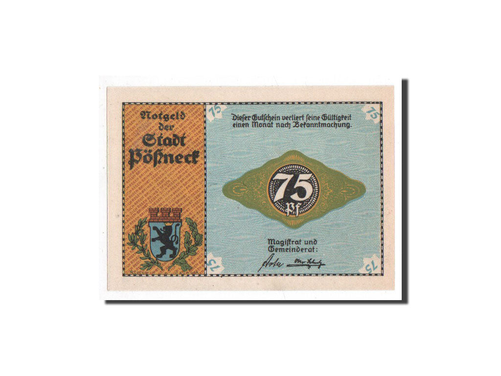 Biljet, Duitsland, Possneck, 75 Pfennig, Usine, O.D, Undated, NIEUW, Mehl:1066.6